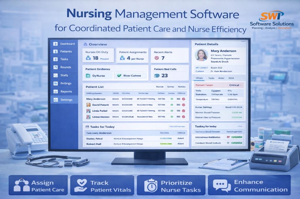 Nursing management software for hospitals to track patient vitals, prioritize nurse tasks, and improve patient care coordination