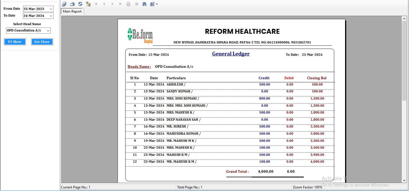 accounts ledger report