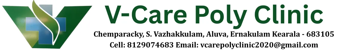 V-Care Poly Clinic logo in Ernakulam Kerala